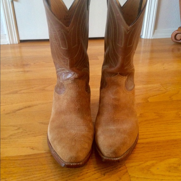 justin suede cowboy boots